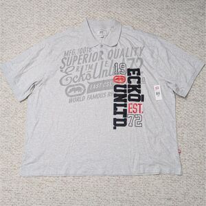 NWT Ecko Men Sz 6XL Spellout Polo Streetwear Y2K Graphic Tee Casual 90s Hiphop